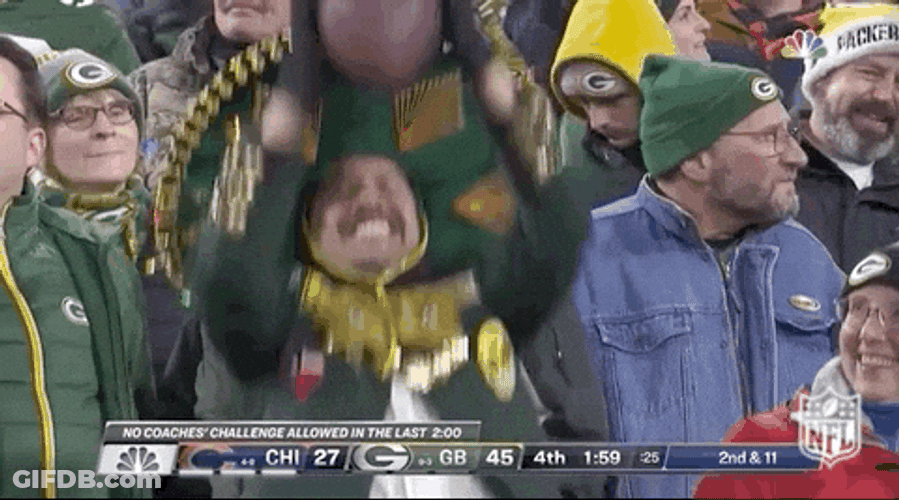 Aaron Rodgers Relax Fan Jump GIF