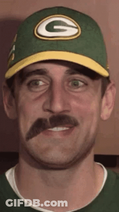 Aaron Rodgers Relax Smile Mustache GIF