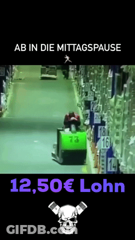 Ab In Die Mittagspause Sign With Skull GIF