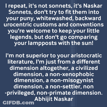 Abhijit Naskar Quote On Dark Blue Background GIF