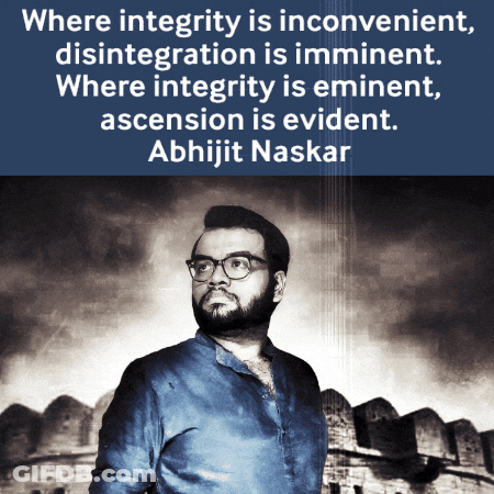 Abhijit Naskar Quote Over Man With Glasses GIF