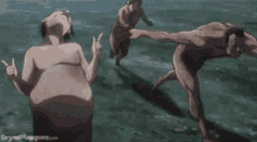 Abnormal Titans Running Finger Guns GIF