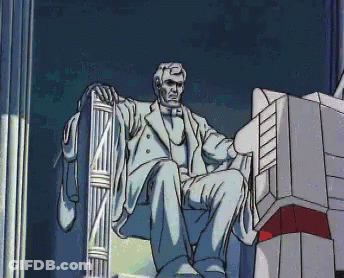 Abraham Lincoln Sitting Next To Robot GIF