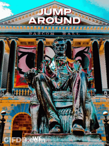 Abraham Lincoln Statue In Front Of Bascom Hall GIF