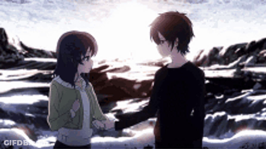 Abrazos Anime Guy Hugging Girl GIF