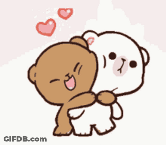 Abrazos Mocha Hugging Peach Tightly GIF