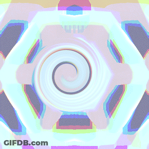 Abstract Glowing Polygons Swirl Illusion GIF