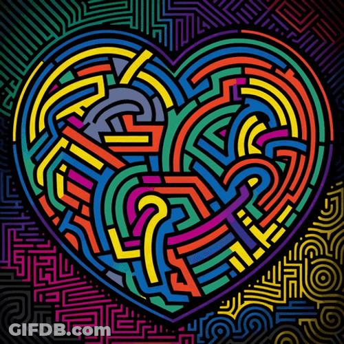Abstract Heart Colorful Optical Illusion GIF