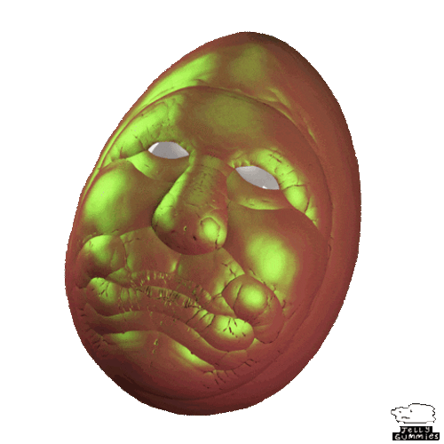 Abstract Orange Jellygummies Head Throbbing GIF