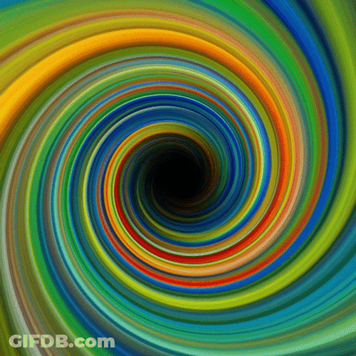 Abstract Rainbow Downward Swirl GIF