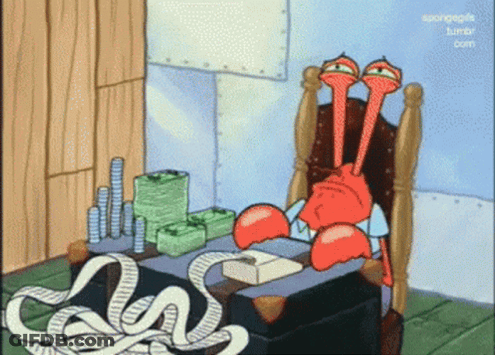 Accountant Mr Krabs GIF