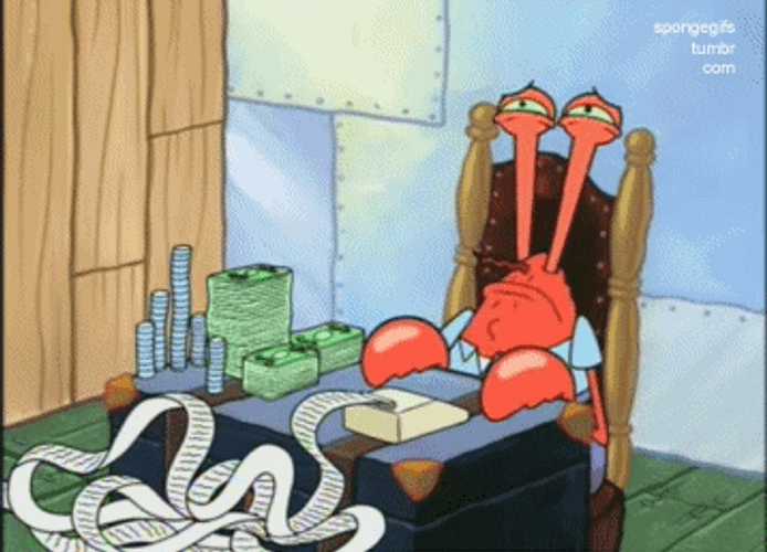 Accounting Bills Mr. Krabs GIF