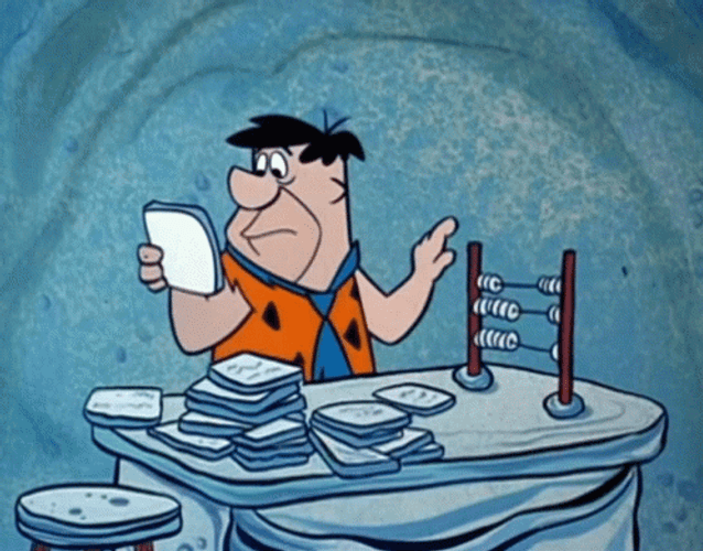 Accounting Flintstone Abacus GIF