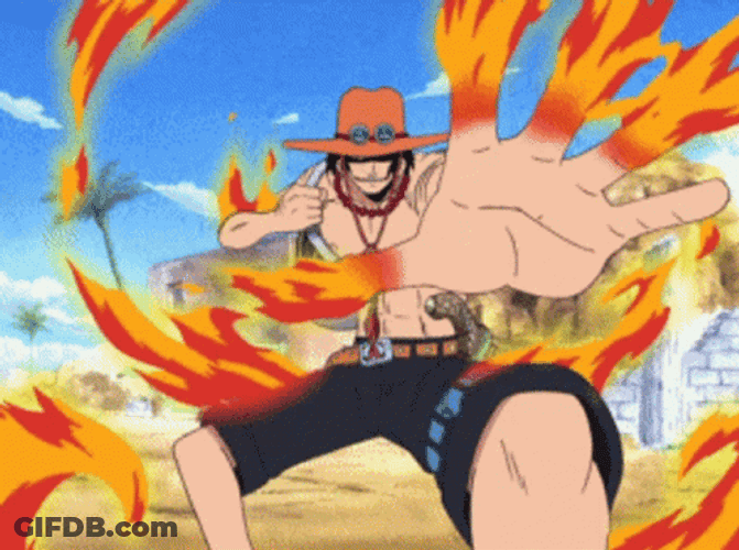 Ace Fire Attack Pose GIF