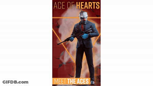Ace Of Hearts Poster Man In Suit Holding Gun GIF