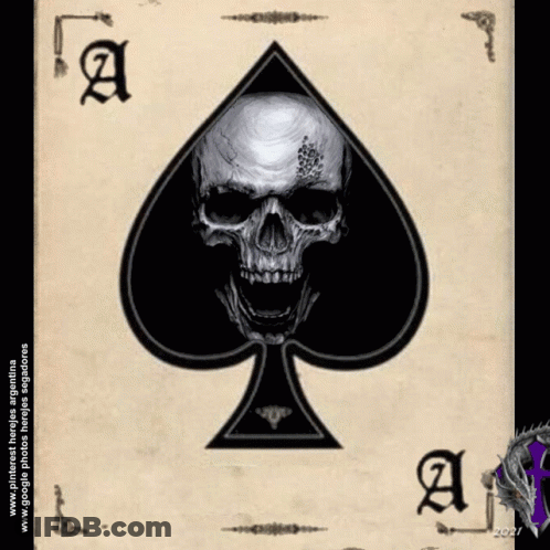 Ace Of Spades Card With Skull GIF