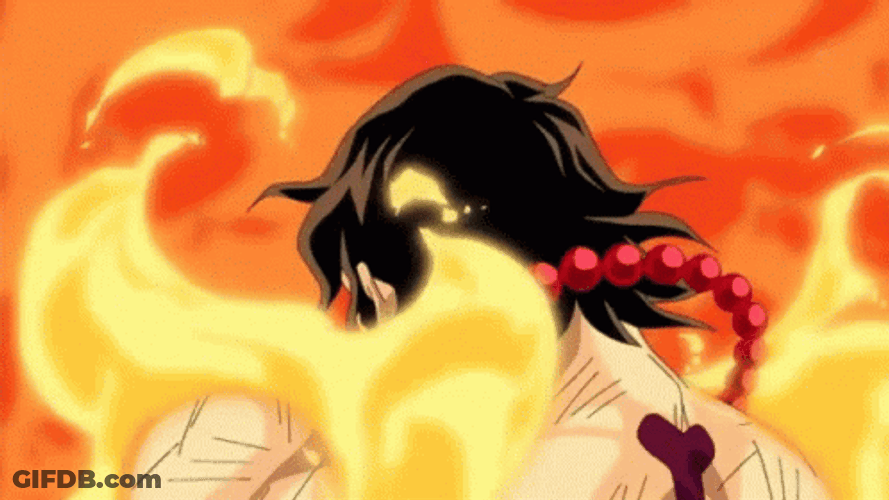 Ace Smirking While On Fire GIF