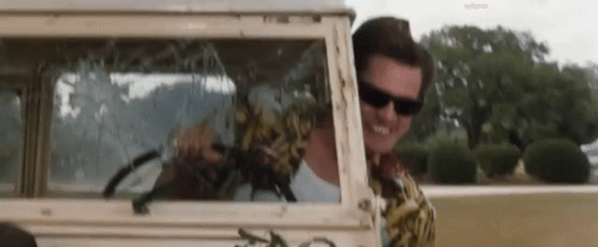 Ace Ventura Driving Poopy Pants GIF
