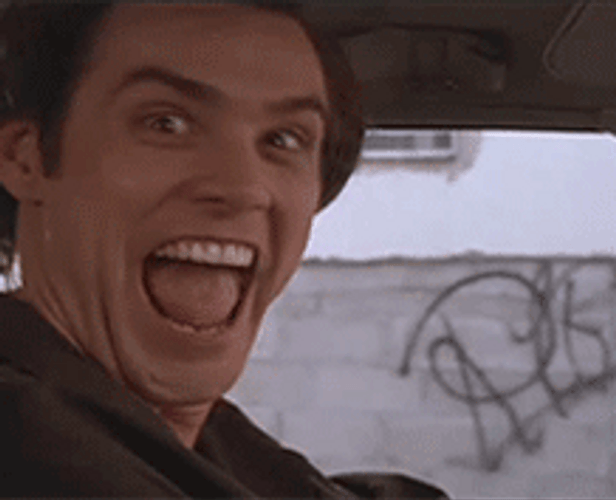Ace Ventura Happy Face It's Alive GIF