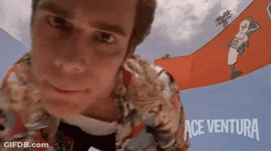 Ace Ventura Jim Carrey Face On Camera GIF
