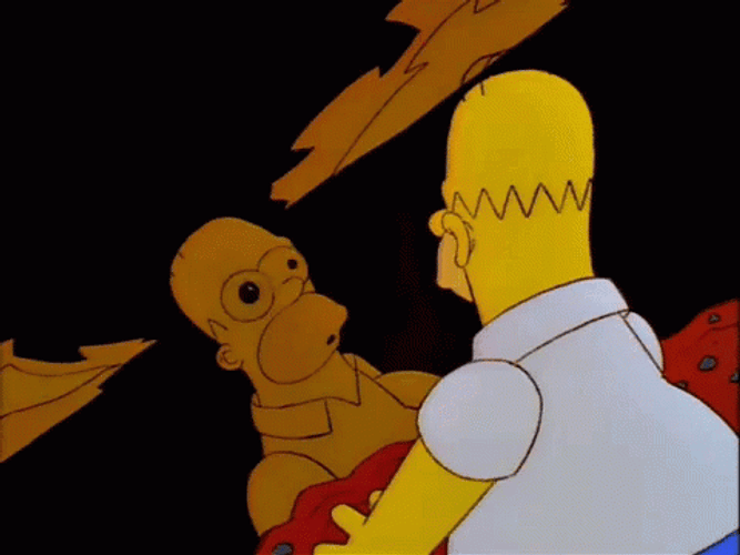 Acid Trip Alter Ego Reflection Homer Simpson GIF