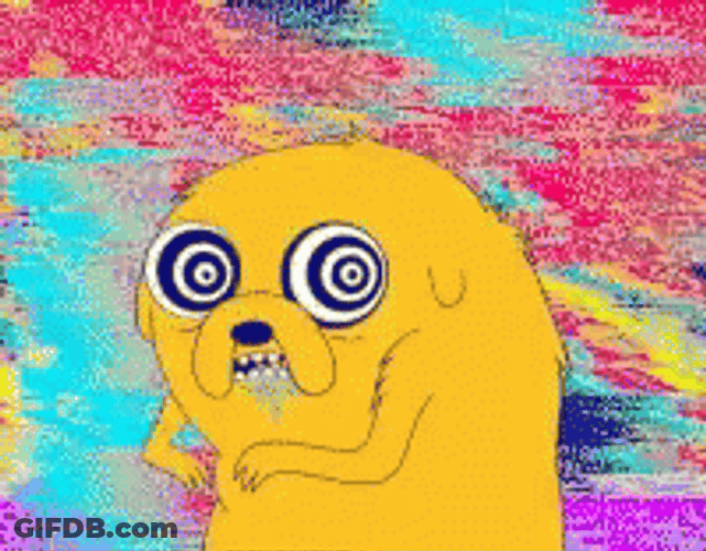 Acid Trip Drooling Jake Adventure Time GIF