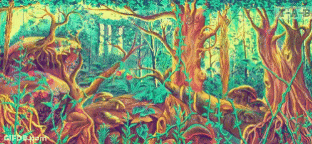 Acid Trip Forest Dream GIF