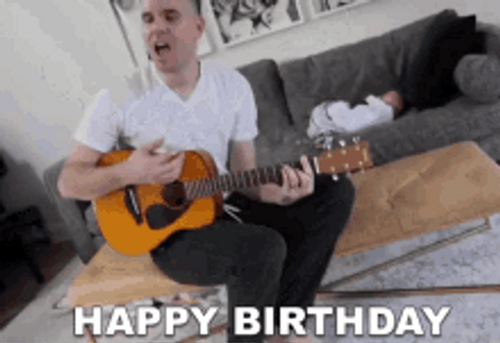 Acoustic Guitar Happy Birthday Song Home GIF
