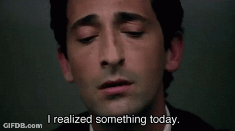 Actor Adrien Brody Sudden Realization GIF