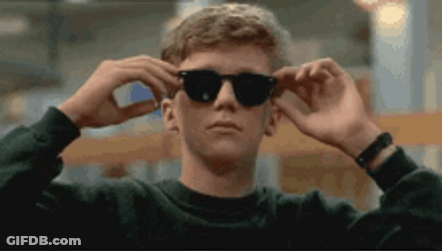 Actor Anthony Michael Hall Conceited Wearing Sunglasses GIF