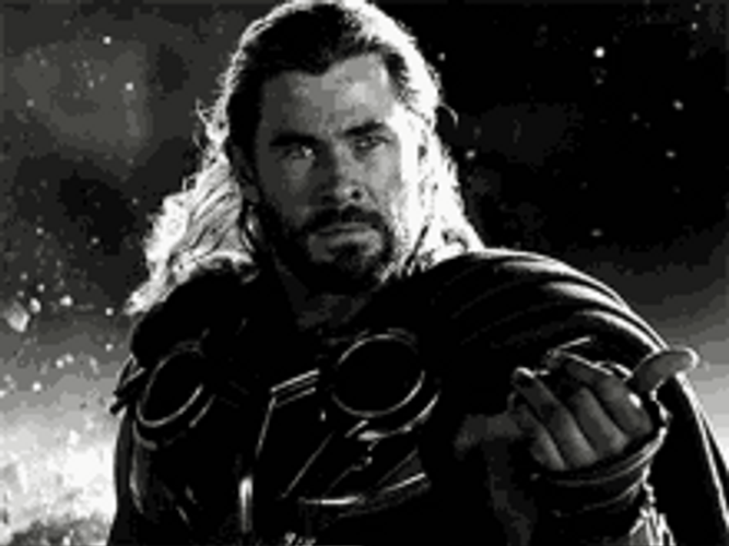 Actor Chris Hemsworth As Thor Come Hand Sign GIF