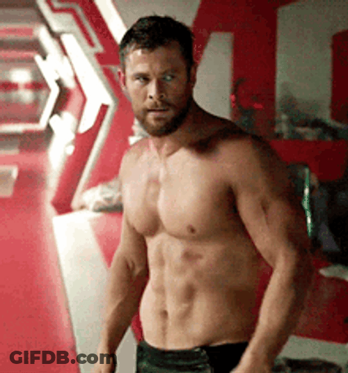 Actor Chris Hemsworth Gasping GIF