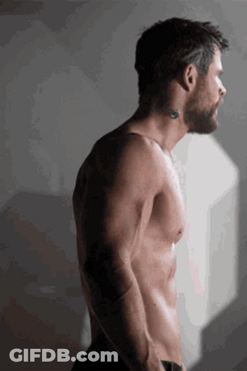 Actor Chris Hemsworth Looked Around GIF