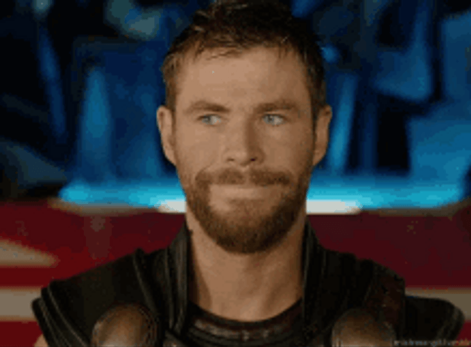 Actor Chris Hemsworth Moving Eyes And Crossed It GIF
