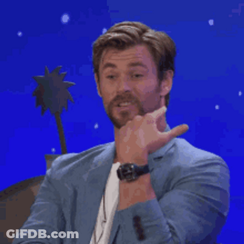 Actor Chris Hemsworth Speaking And Giggling GIF