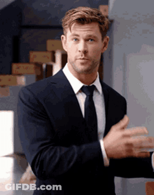 Actor Chris Hemsworth Talking Explaining GIF