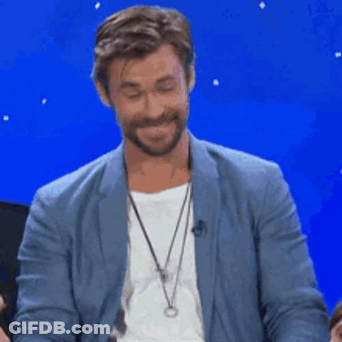 Actor Chris Hemsworth Thumbs Up While Nodding GIF