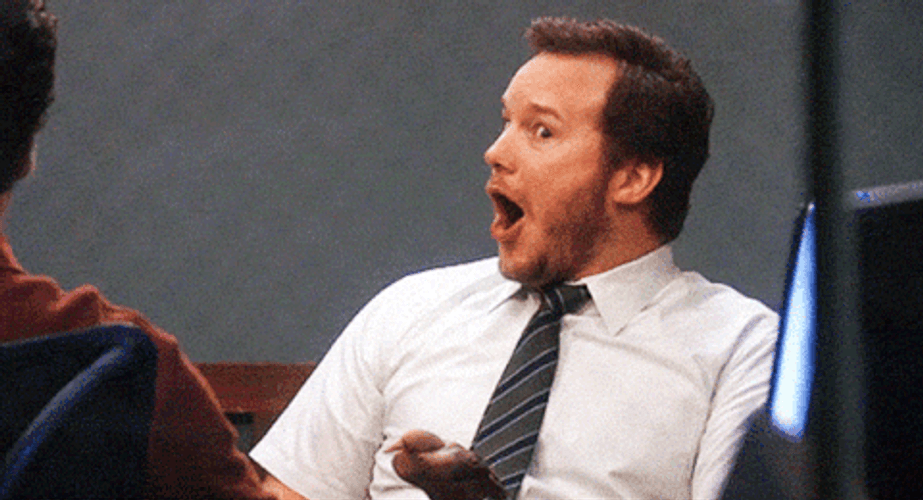Actor Chris Pratt Shocked Face Amazing Reaction Meme GIF