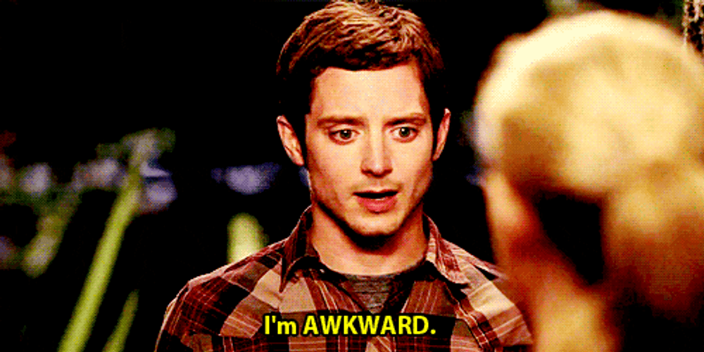 Actor Elijah Wood Awkward GIF