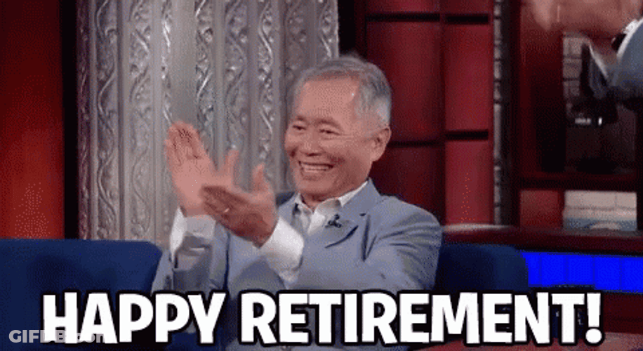 Actor George Takei Clapping Happy Retirement GIF