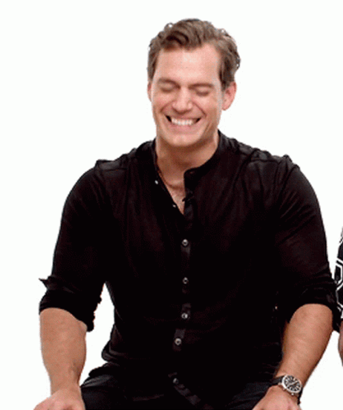 Actor Henry Cavill Laughing Out Loud GIF