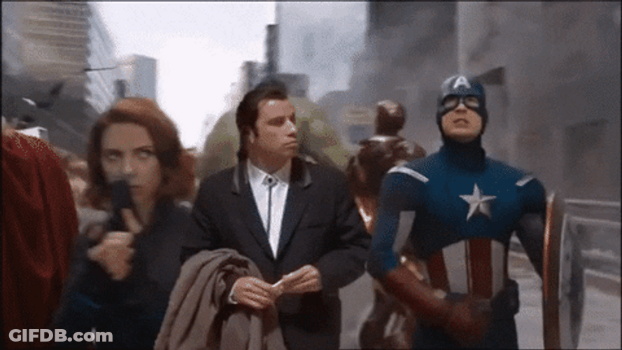 Actor John Travolta Confused With Marvel Avengers GIF