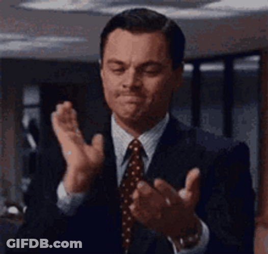 Actor Leonardo DiCaprio Clapping Good Good Reaction GIF