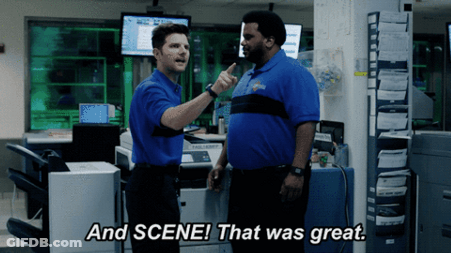Actors Adam Scott Craig Robinson GIF