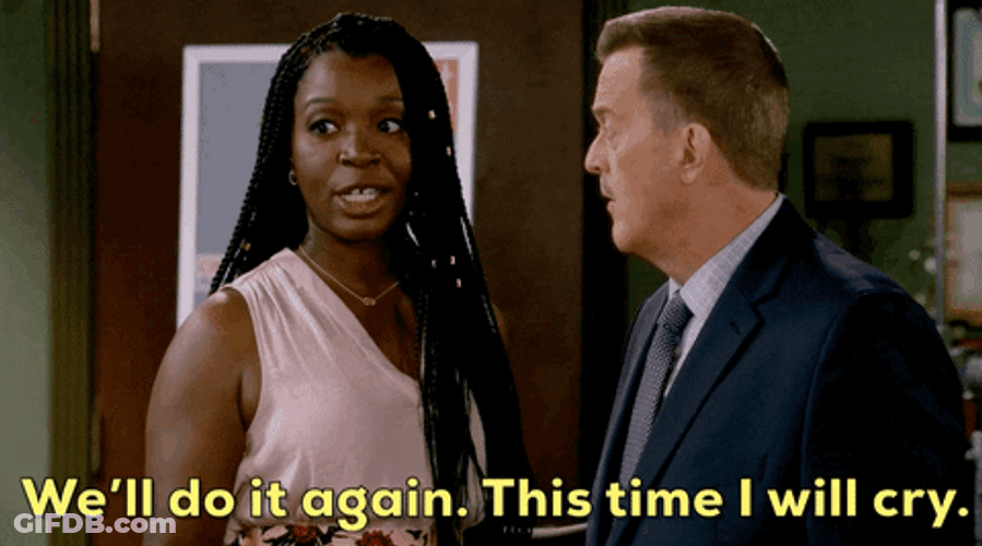 Actors Billy Gardell Folake Olowofoyeku GIF