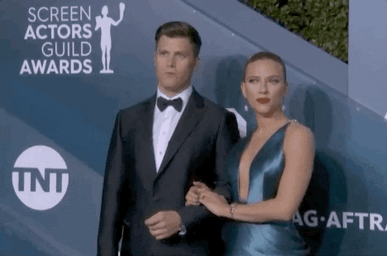 Actors Colin Jost Scarlett Johansson GIF