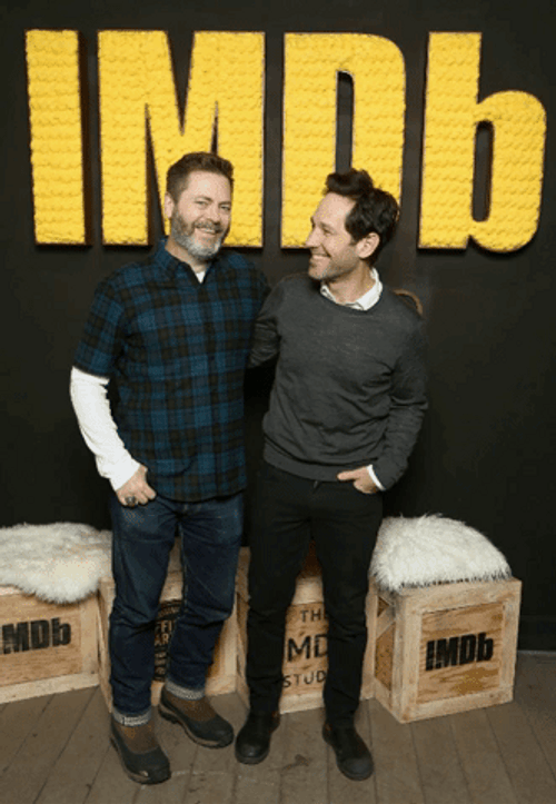 Actors Nick Offerman Paul Rudd GIF