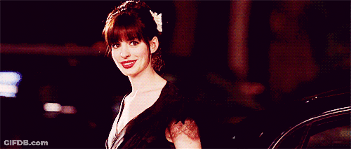 Actress Anne Hathaway Wink GIF