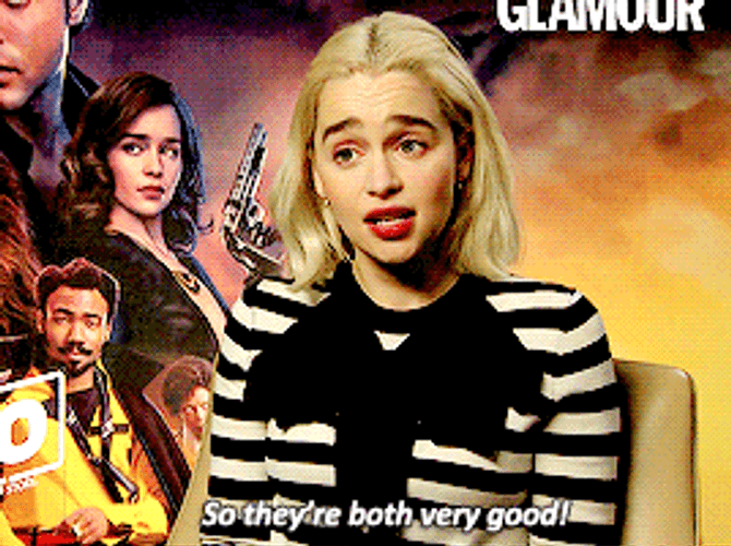 Actress Emilia Clark Praising Star Wars Co-Actors GIF