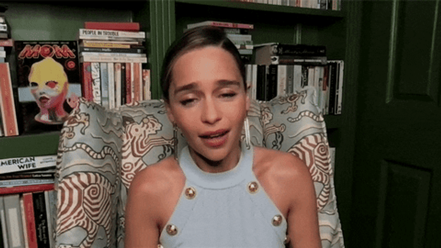 Actress Emilia Clarke Confused Laughing Awkward GIF